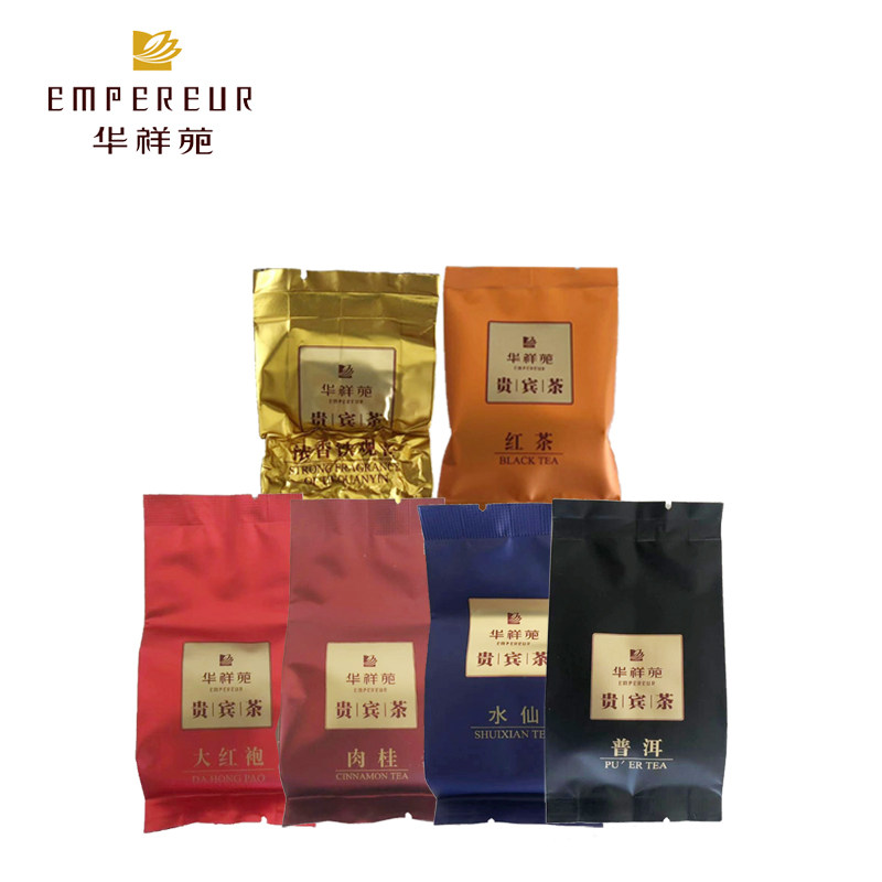 华祥苑贵宾茶品鉴装肉桂大红袍水仙铁观音普洱红茶试泡装6泡44.4g