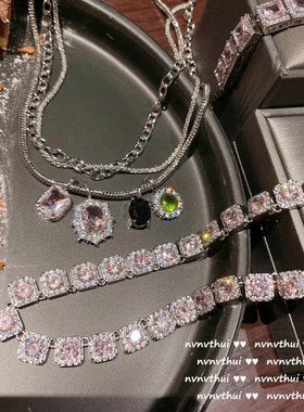 项链水滴爱心宝石镀金锆石女送盒