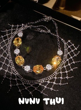 时尚轻奢鎏金叠梦睫毛蕾丝女项链 高级感时尚镀18K金气质轻奢手链