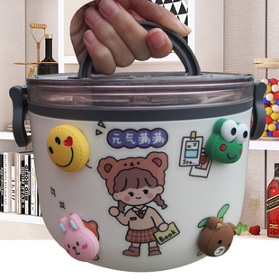 食品级不锈钢饭盒容量1000ML上班族学生宿舍带勺泡面碗密封保温盒