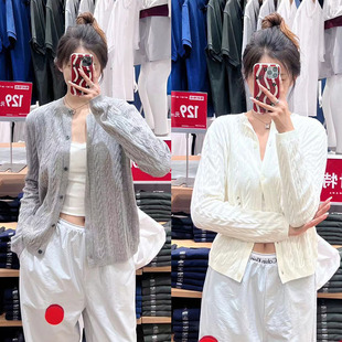 长袖 L&CP女装 精纺羊毛圆领针织开衫 新款 毛衣外套471612 2024秋季