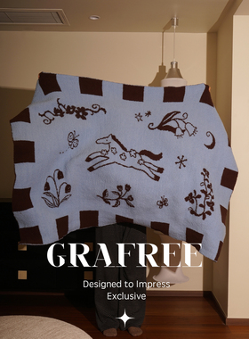 GRAFREE中古小马毛毯沙发毯装饰毯子休闲毯午睡盖毯生日礼物女生