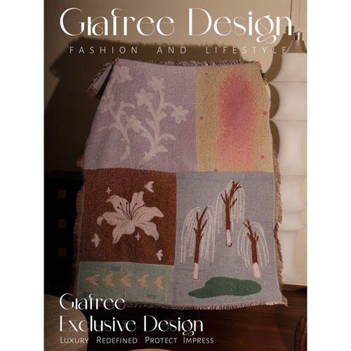 GRAFREE中古风复古花园针织盖毯