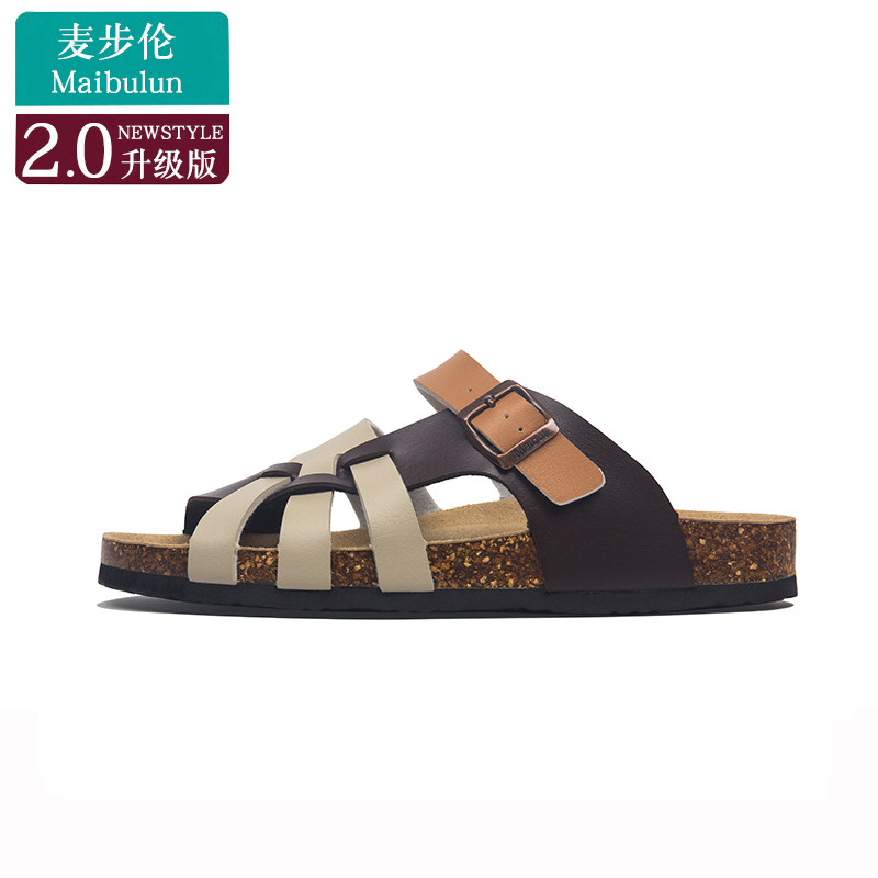 麦步伦情侣平底软木拖鞋罗马凉拖夏季户外沙滩家居男女博肯鞋时尚,女鞋,一字拖,淘宝优惠券,粉丝福利购,淘宝优惠卷