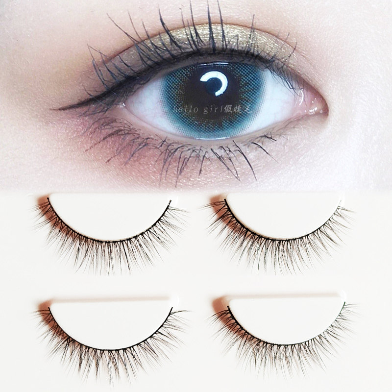 超自然 素颜假睫毛女仿真嫁接效果 抖音初学者卷翘浓密短款眼睫毛