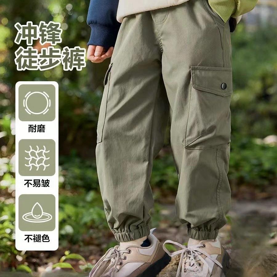 儿童工装裤男童春秋季休闲裤2026春秋款韩版多袋裤童装宽松