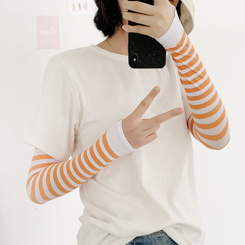 泫雅冰袖女可爱防晒手袖护臂冰丝美少女袖套防紫外线手套薄款手臂