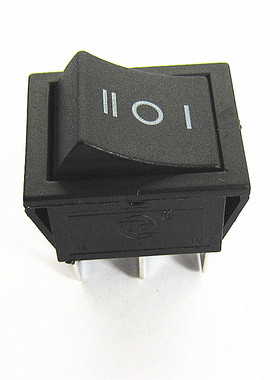 KCD4船型开关  翘板电源按钮 3档6脚黑色不带灯 16A 250V 31x25mm