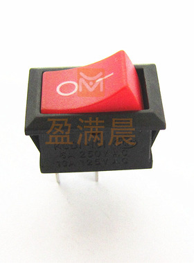 红色船型开关 2档2脚 KCD1-101-2P 开孔15*21MM 6A250VAC翘板开关