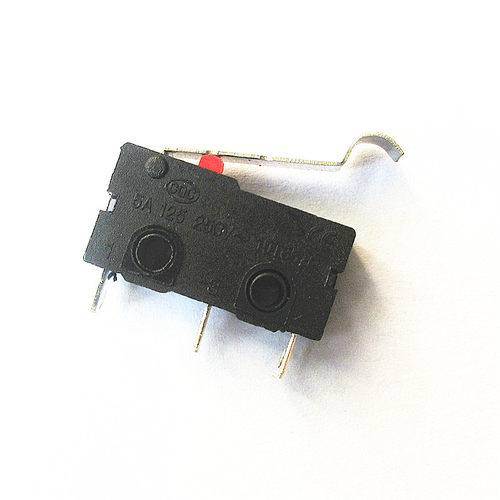 KW12微动开关 铜触点 5A125V 弯柄21MM柄长 三脚 圆弧柄 R柄