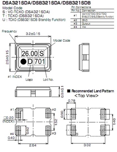 温补贴片晶振 TCXO 3225 3.2*2.5 DSB321SDA 16.368M 16.368MHZ