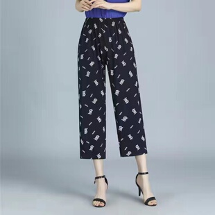 妈妈装 可外穿中年妇女八分长裤 休闲九分裤 长裤 纯棉绸阿姨时尚 夏季