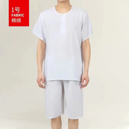 爷爷休闲夏季衣服中老年宽松大码男装200斤爸爸套头短袖短裤套装
