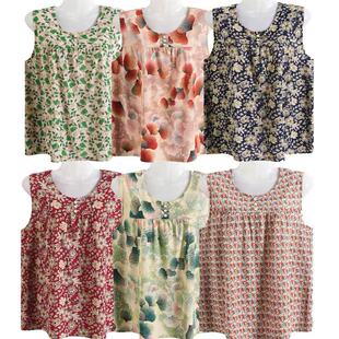 坎肩上衣婆婆花色女装 200斤妈妈无袖 中老年冰丝背心加肥大码 夏装