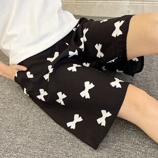 阔太太纯棉绸五分裤 夏季 200斤老人休闲短裤 女大码 胖奶奶宽松睡裤