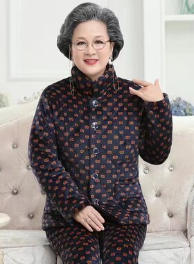 老奶奶宽松大码棉袄加厚居家外套