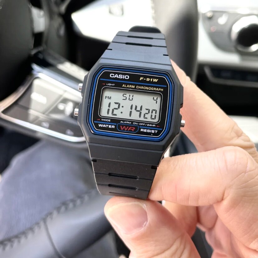 卡西欧casio时尚网红学生运动男女f-91w防水经典复古方形电子手表