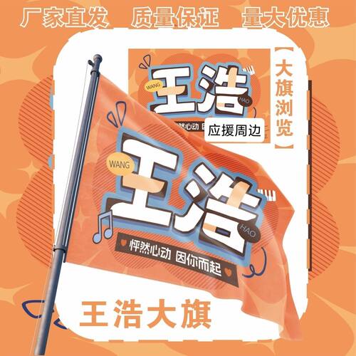 王浩大旗明星演唱会王浩应援大旗户外打卡音乐节应援旗定制