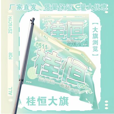 桂恒应援大旗TF家族四代张桂源陈奕恒应援旗户外演唱会大旗定制