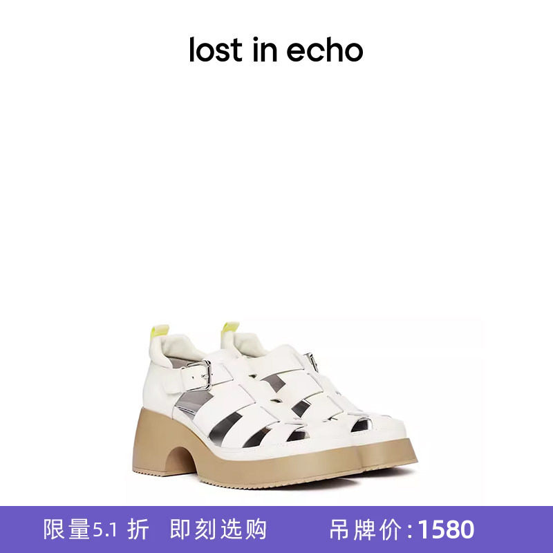 [断码]lostinecho真皮编织罗马鞋女凉鞋镂空复古单鞋（微瑕）