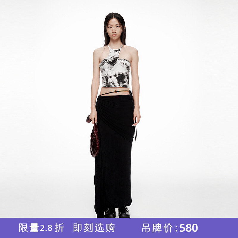 [断码]lost in echo春夏设计师品牌扭结不对称工字背心潮流百搭