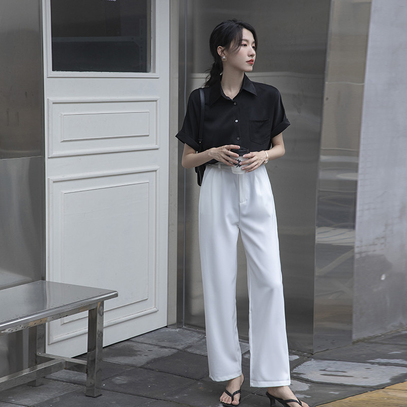新款韩版简约气质高腰宽松直筒阔腿裤显瘦百搭西裤,女装/女士精品,西装裤/正装裤,淘宝优惠券,粉丝福利购,淘宝优惠卷