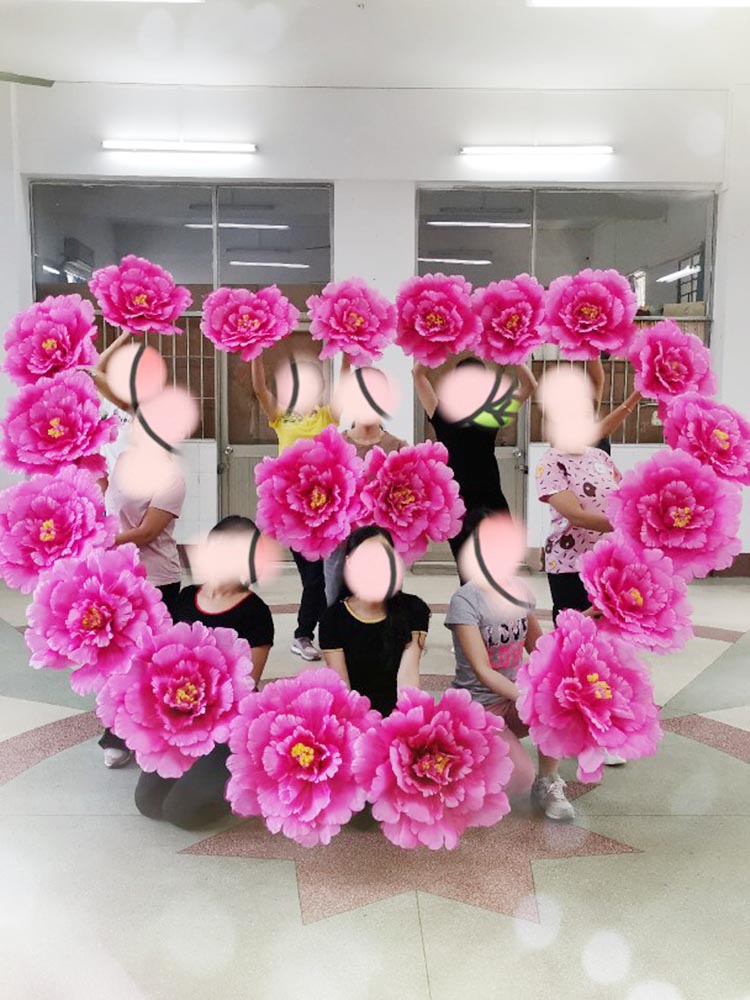 舞蹈道具牡丹花伞运动会表演手花