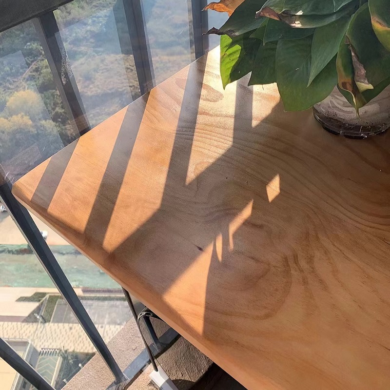 榆木案板厨房家用实木大板酒店桌面木质长方形加厚原木长条培训桌