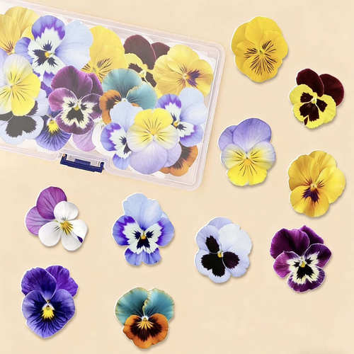 可食用糯米纸三色堇花朵威化纸生日蛋糕烘焙甜品diy冷盘装饰摆件