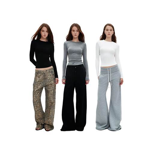 圆领长袖修身弹力百搭打底T恤