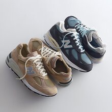 Kith × New Balance 990v3 Steel Blue 990v2 Tan联名复古跑步鞋