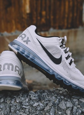 代购NIKE Air Max 2013耐克男女休闲鞋奶白色全掌气垫运动鞋米白