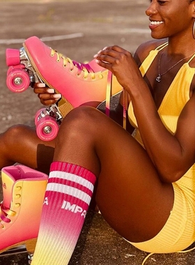 Impala Rollerskates 彩虹配色溜冰鞋 时尚潮流款女子双排轮滑鞋