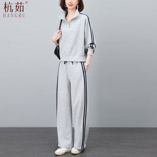 穿休闲新款两件套妈妈套装运动卫衣早春超火中年女宽松减龄2026搭
