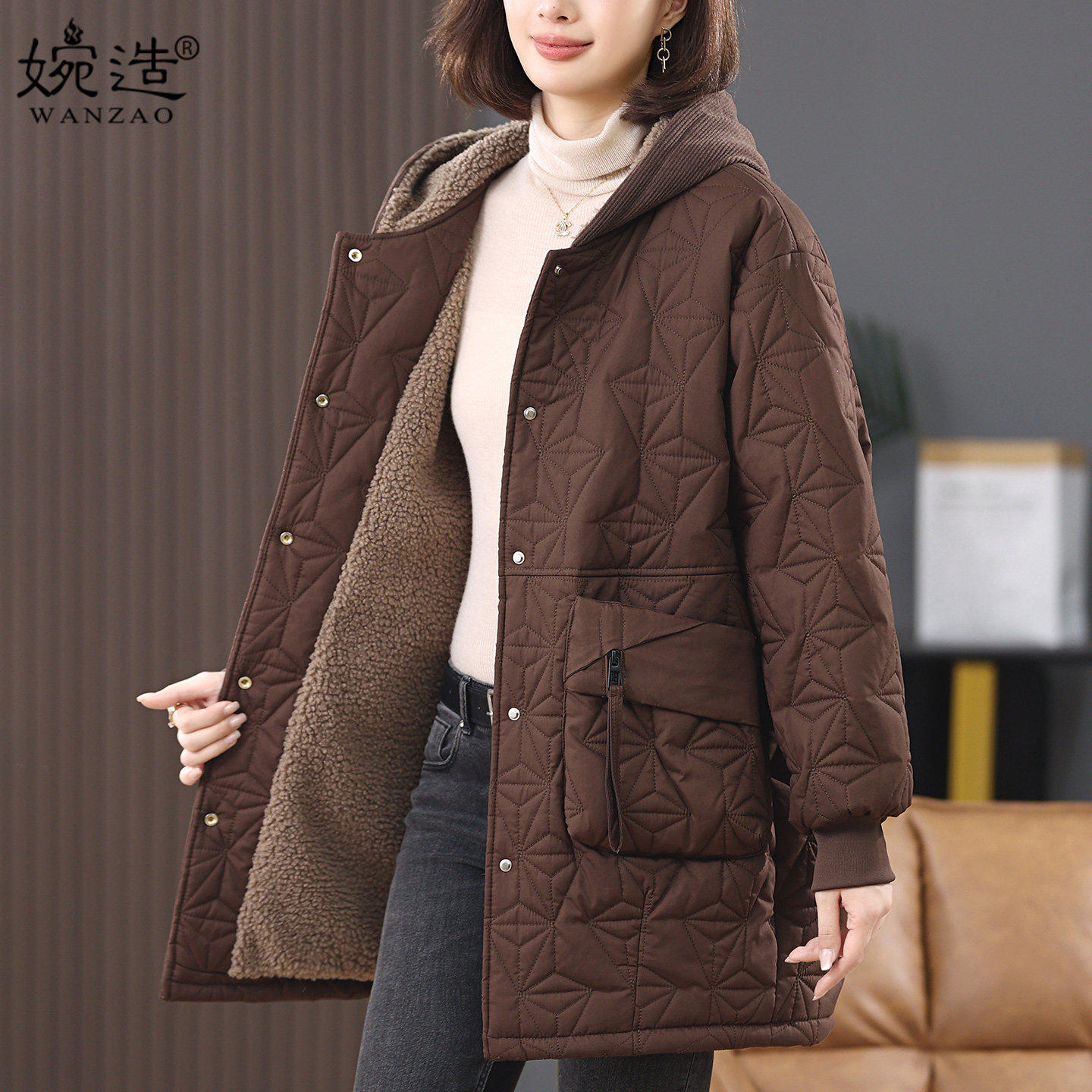 加绒加厚棉服外套女中长版2025冬季新款中老年妈妈保暖棉衣派克服,女装/女士精品,棉衣/棉服,淘宝优惠券,粉丝福利购,淘宝优惠卷