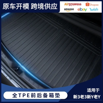 适用于焕新版特斯拉Model 3前后备箱垫改装配件TPE材质单双层脚垫
