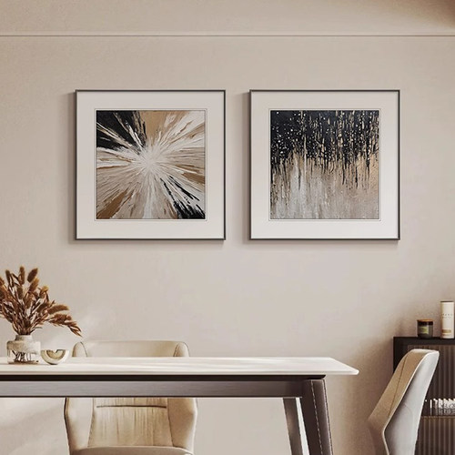 侘寂风极简肌理客厅餐厅装饰画