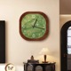 侘寂中古风客厅钟表装 饰画静音时钟挂墙家用绿色创意挂钟2025新款