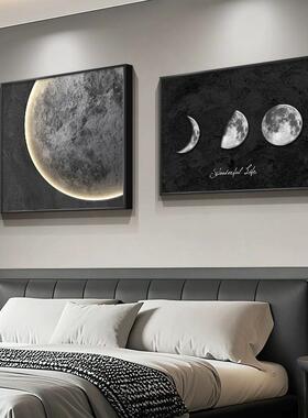 简约现代卧室床头月球装饰画房间挂画高档轻奢客厅餐厅高级感壁画