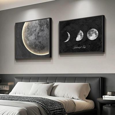 kc简约现代客厅月球高级感装饰画