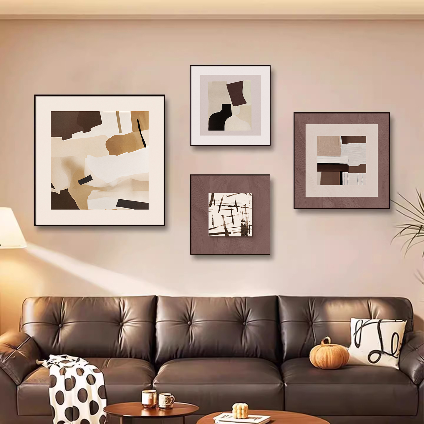 kc简约现代风客厅抽象艺术装饰画