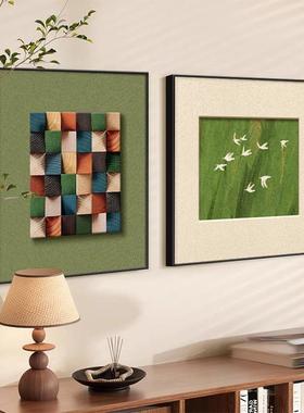 法式中古风餐厅装饰画卧室床头壁画高级感复古客厅背景墙双联挂画