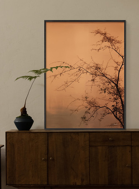 宋代美学玄关挂画中古风客厅装饰画小众艺术餐厅茶室禅意壁画摆画