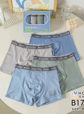 可乐梨男童平角裤裤头中大童青少年学生内裤少男底裤儿童男孩四角