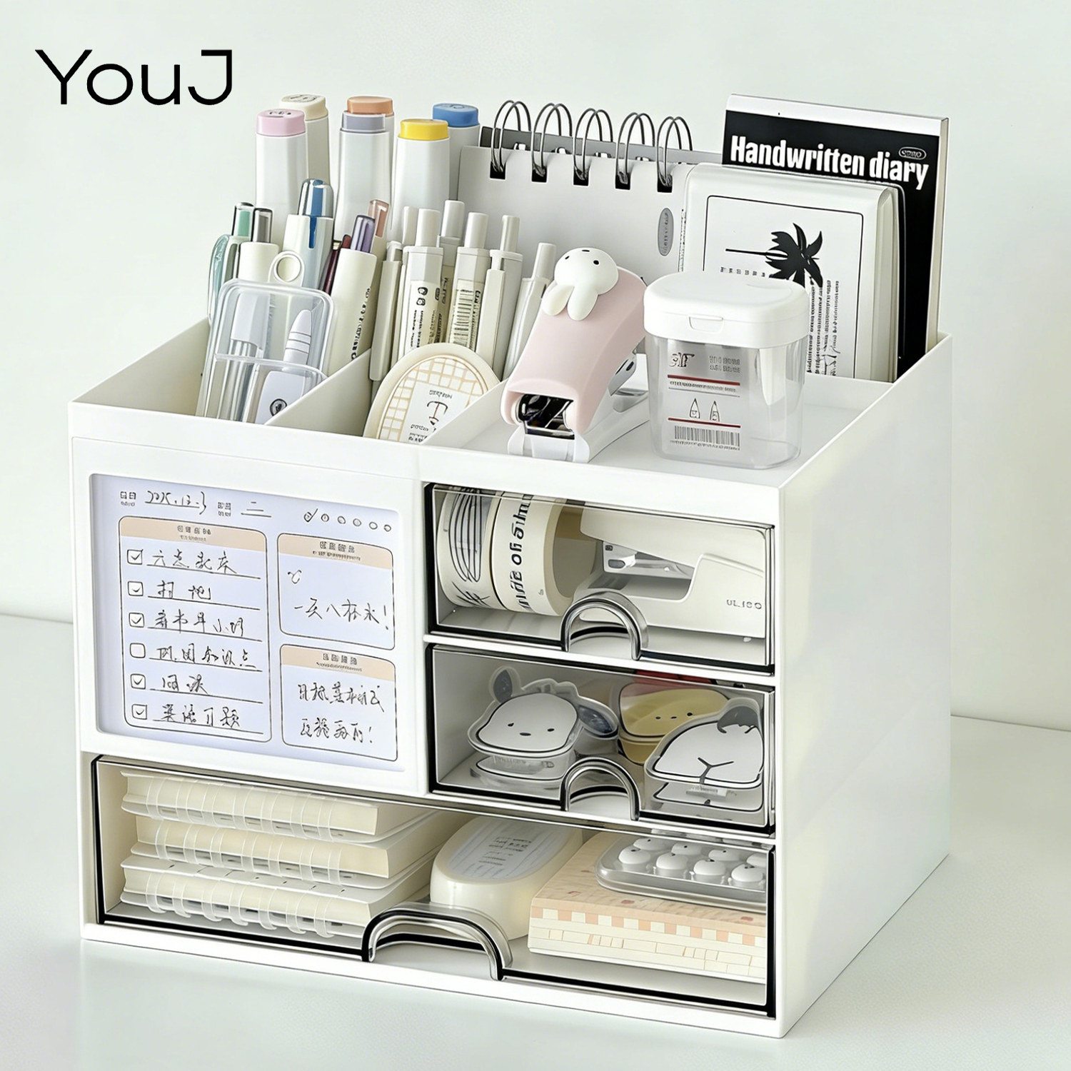 桌面抽屉收纳盒多层文件夹置物架