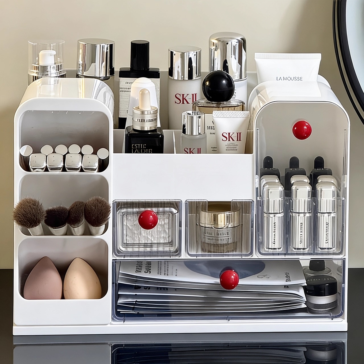 化妆品收纳盒大容量防尘置物架