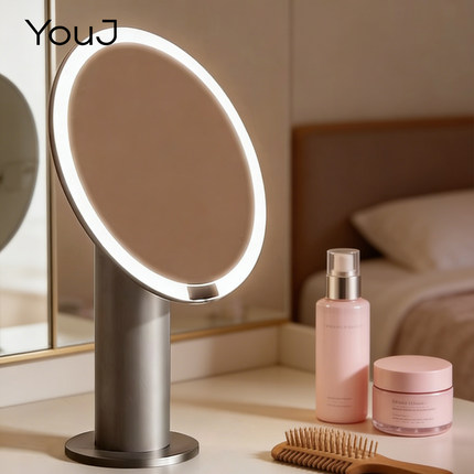 化妆镜台式桌面带灯led卧室轻奢高级感梳妆台专用镜子智能美妆镜