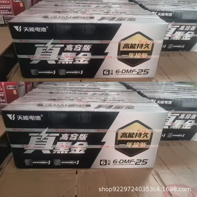 真黑金电动车电池 石墨烯电池60V25AH 72V22(6只装)天能蓄电池48v