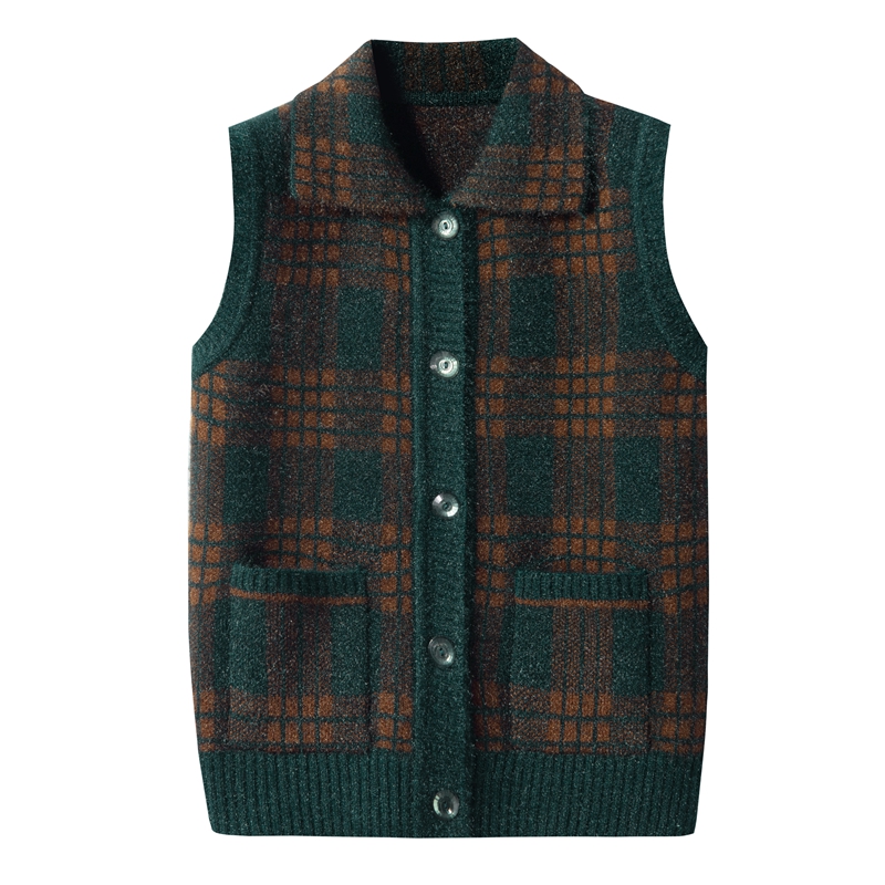 背心针织马甲坎肩不起球妈妈装