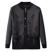 中老年人春秋毛衣开衫 老太太外套女 羊毛衫 妈妈针织衫 70岁80奶奶装